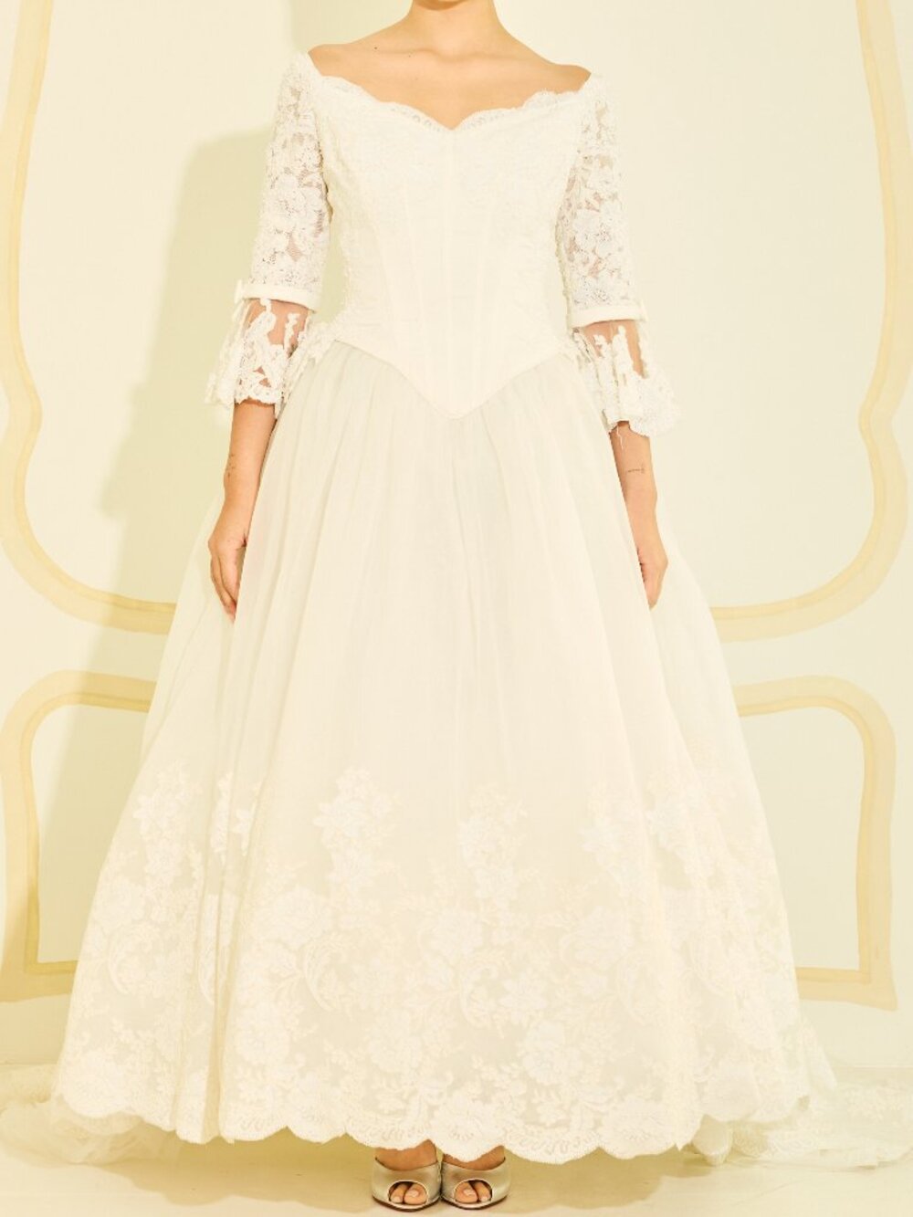 Vintage 90s Demetrios Corset Wedding Dress